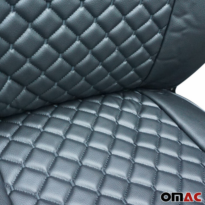 Leather Front Custom fit Seat Covers for Mercedes Sprinter W906 2006-2018 Black
