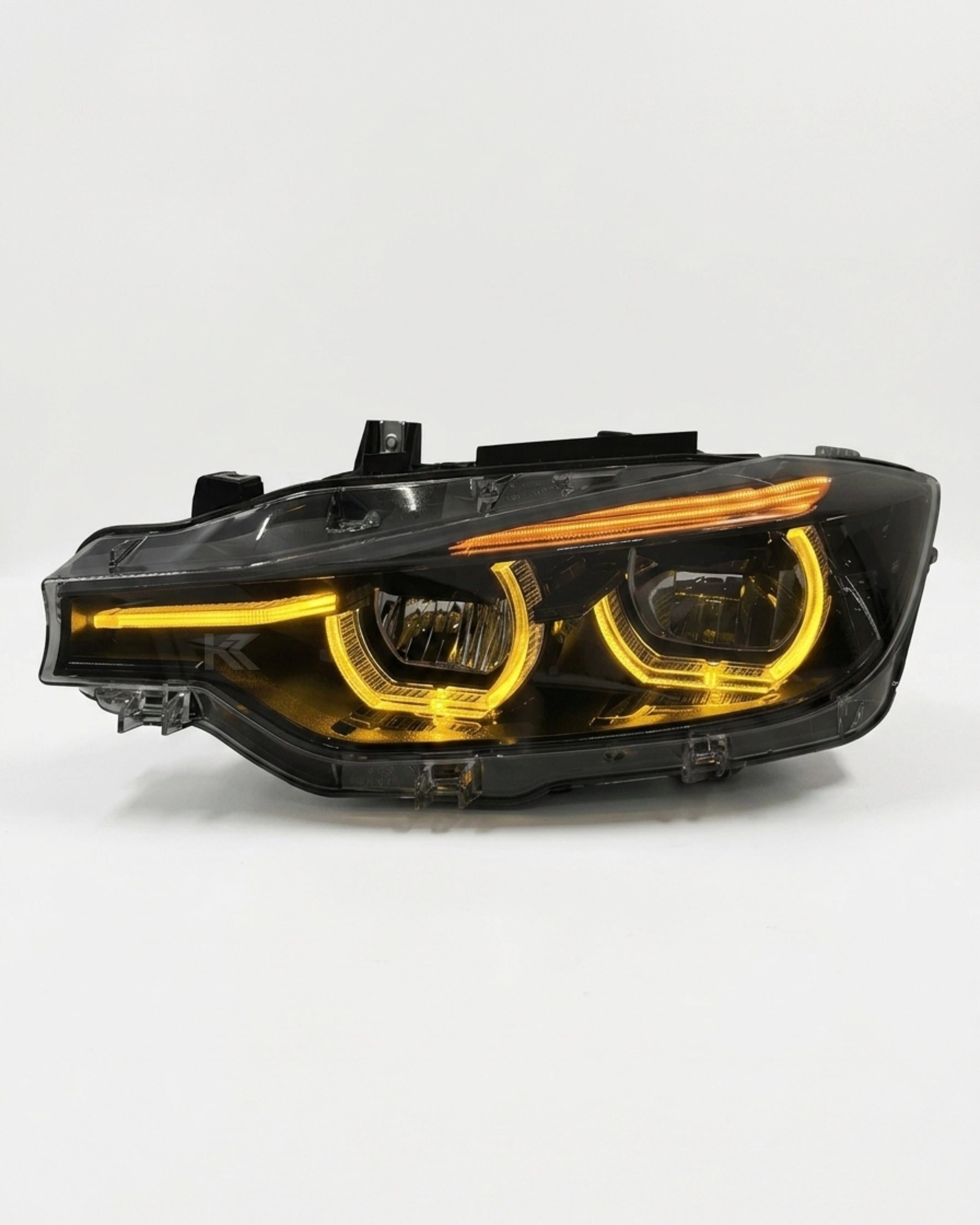 BMW 3 Series F30 / F31 / F35 V3 Smoked Triple-Color LED Headlight Assembly (White / Yellow / Red DRL) 2012 - 2018 (Replaces 63117314531)