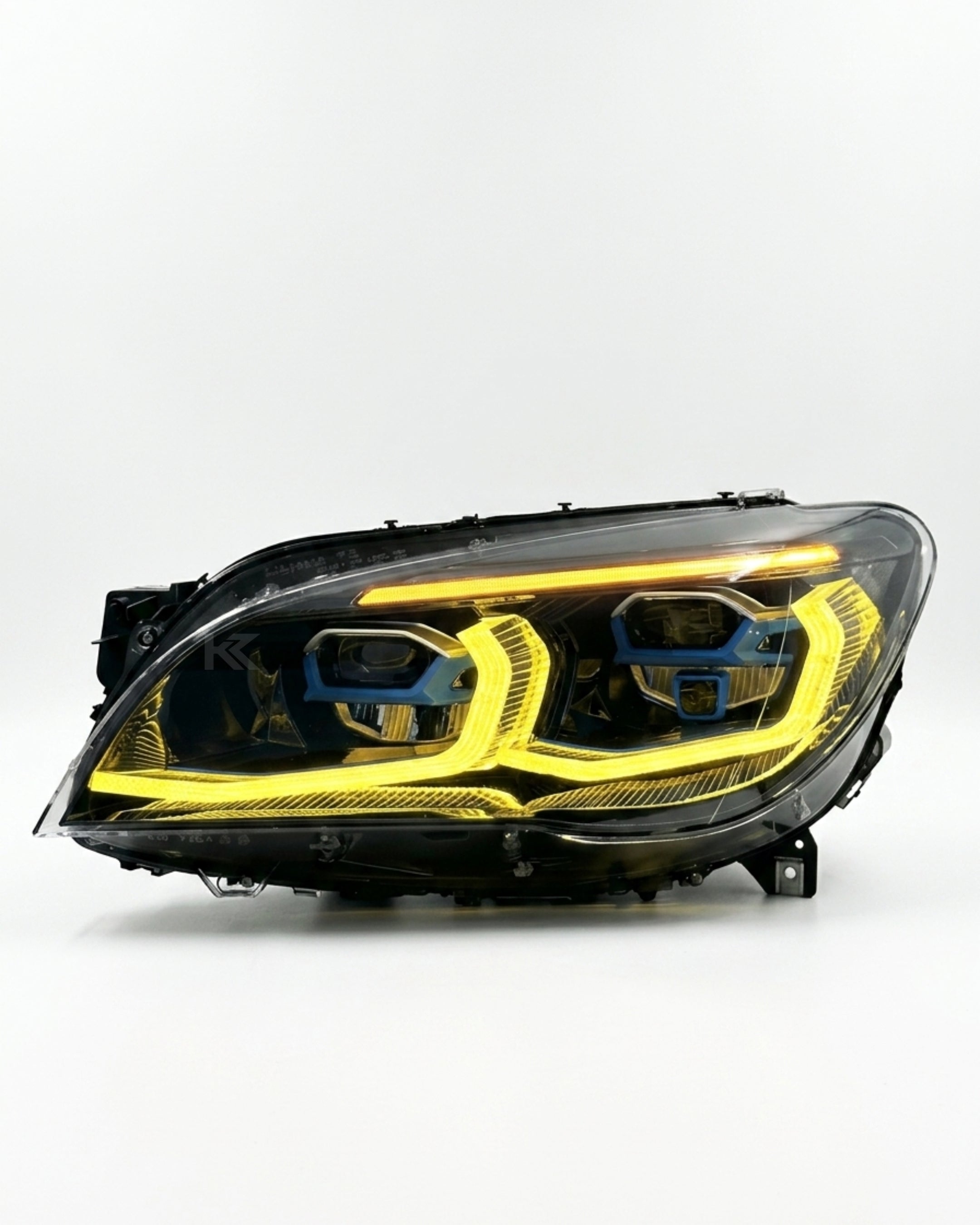 BMW 7 Series F02 G12 Style LED Headlight Assembly with Dual-Color DRL (Yellow / White) 2013 - 2015 (Replaces 63117228423)