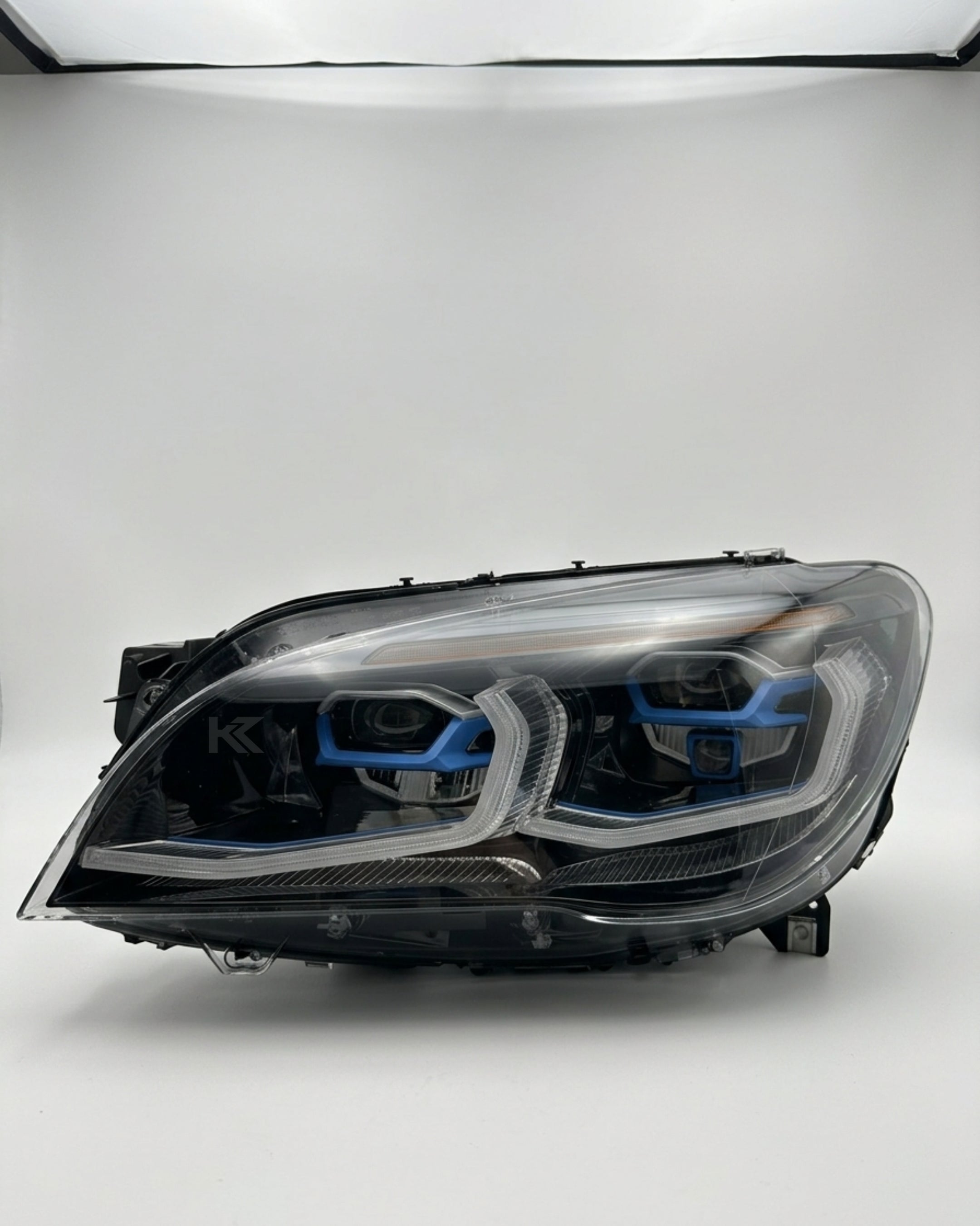 BMW 7 Series F02 G12 Style LED Headlight Assembly with Dual-Color DRL (Yellow / White) 2013 - 2015 (Replaces 63117228423)