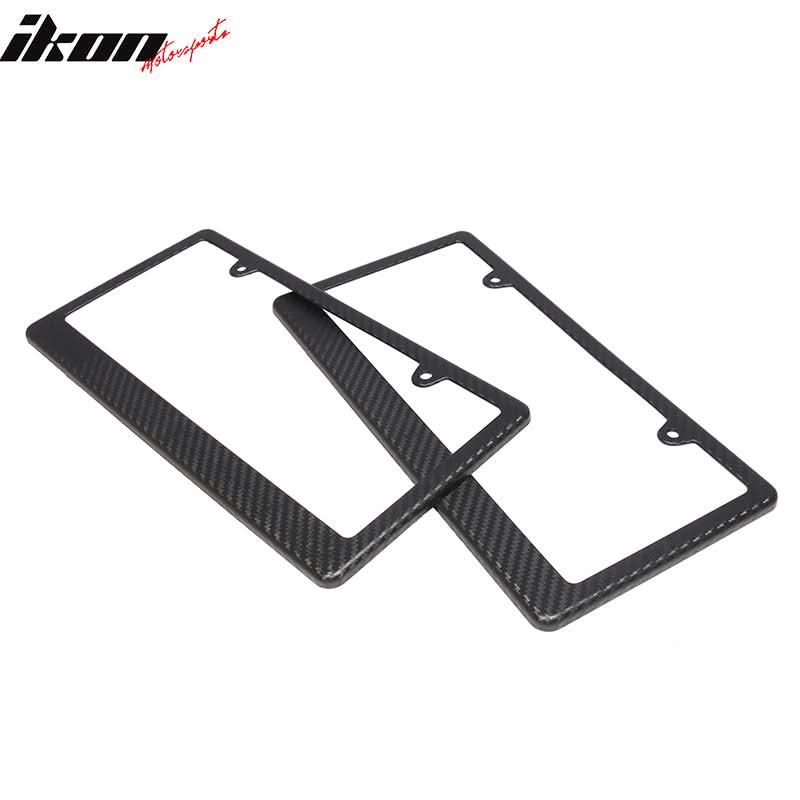 Universal 2PCS License Plate Frame Holder Bracket PP Carbon Texture