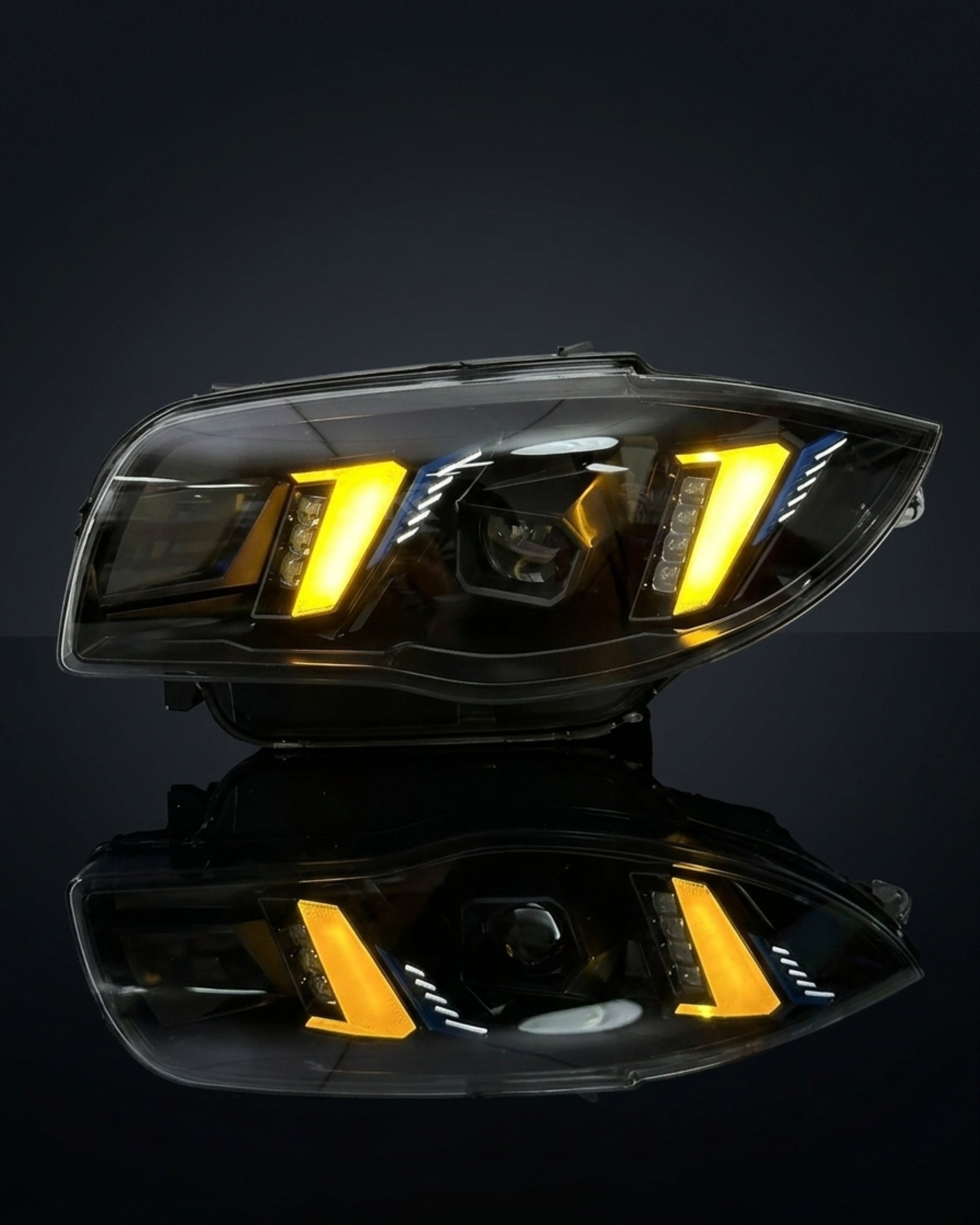 BMW 1 Series E87 Snake Eye Laser LED Headlight Assembly with Dual-Color DRL (Yellow / White) 2004 - 2011 (116i / 118i / 120i / 125i)