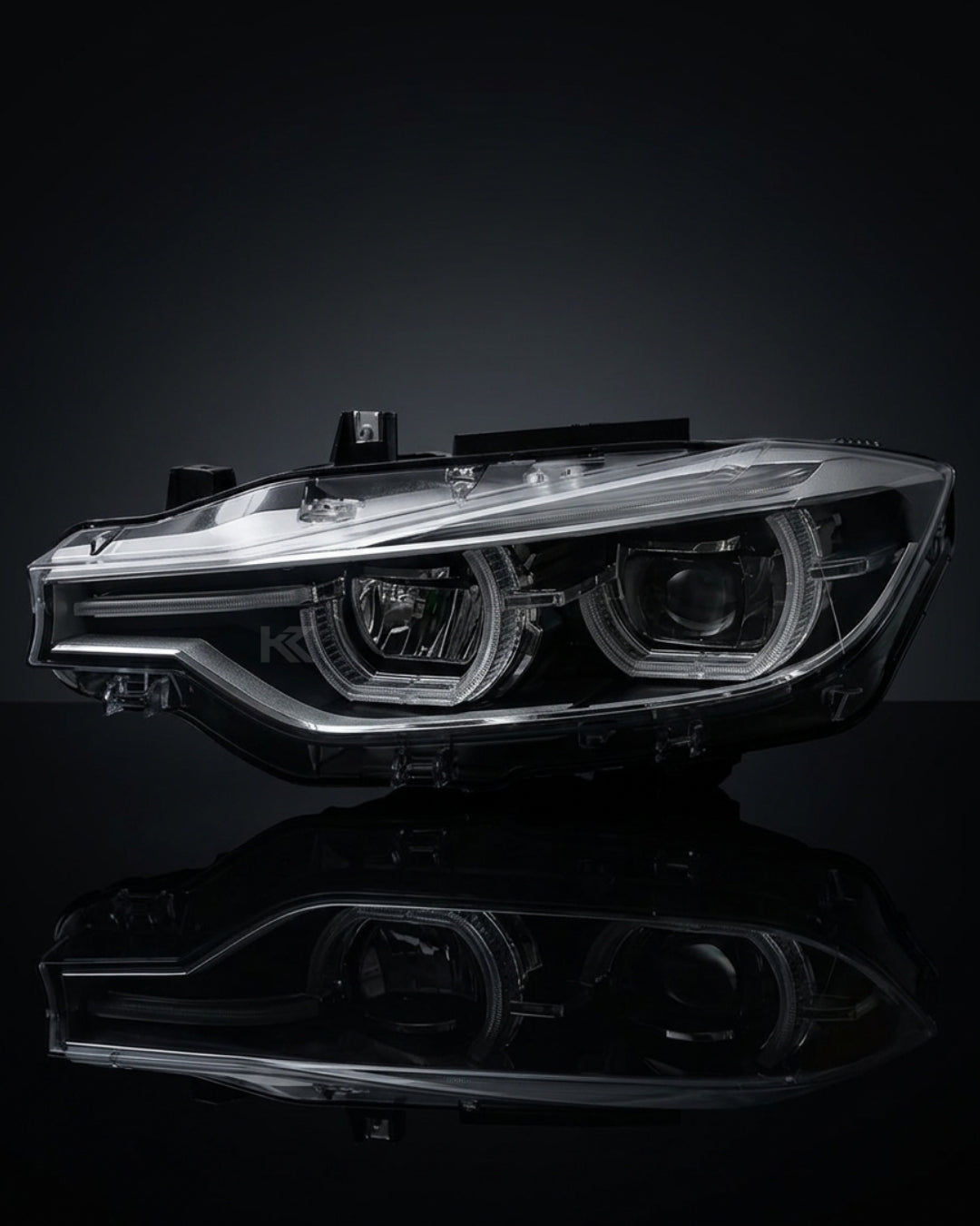 BMW 3 Series F30 LED Headlight Assembly with Triple-Color DRL (Amber / White / Yellow) & High / Low Beam 2012 - 2018