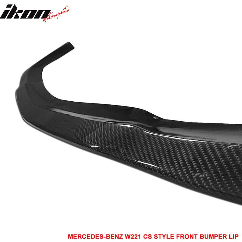 2007-2013 Benz W221 S-Class CS Style Front Bumper Lip Carbon Fiber