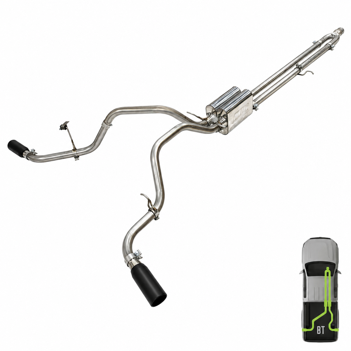 GMC/Chevy, 2007-2013, 5.3L, Clamp/On - Truck Cat-Back Dual Exhaust Kits
