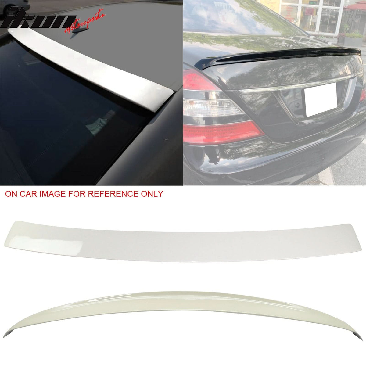 Fits 07-13 S Class W221 Trunk Spoiler & Roof Wing #650 Cirrus White