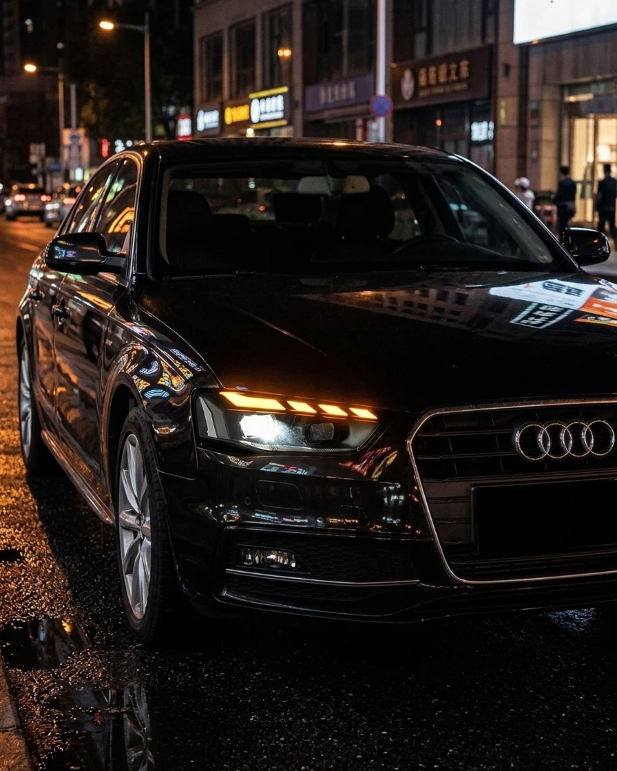 Audi A4 RS Style LED Headlight Assembly with Daytime Running Lights 2008 - 2012