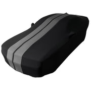 2008-2023 Dodge Challenger Ultraguard Stretch Satin Indoor Car Cover : Sport Series - Black with Gray Stripes