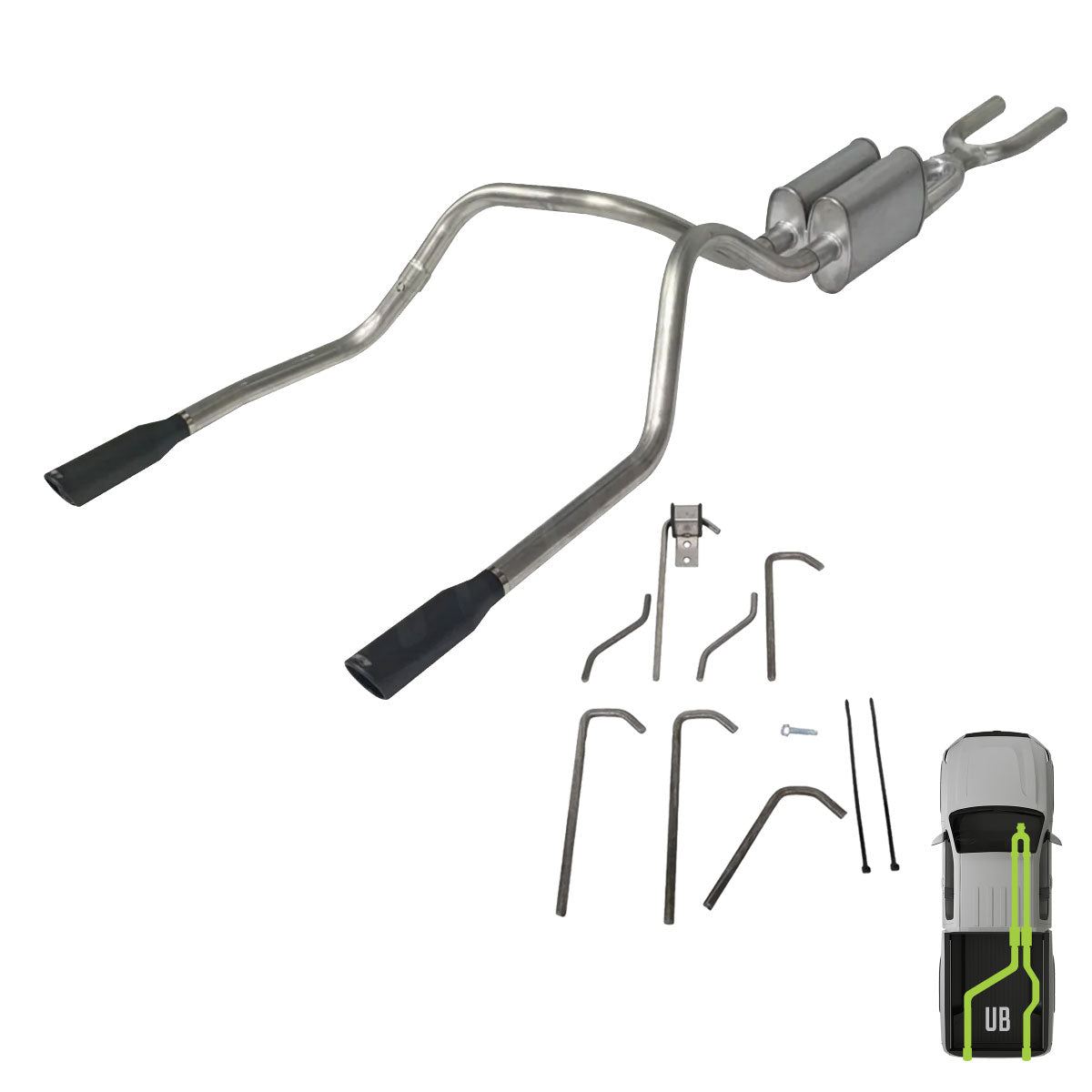 GMC/Chevy, 1999-2006, 6.0L, Stainless - Truck Cat-Back Dual Exhaust Kits