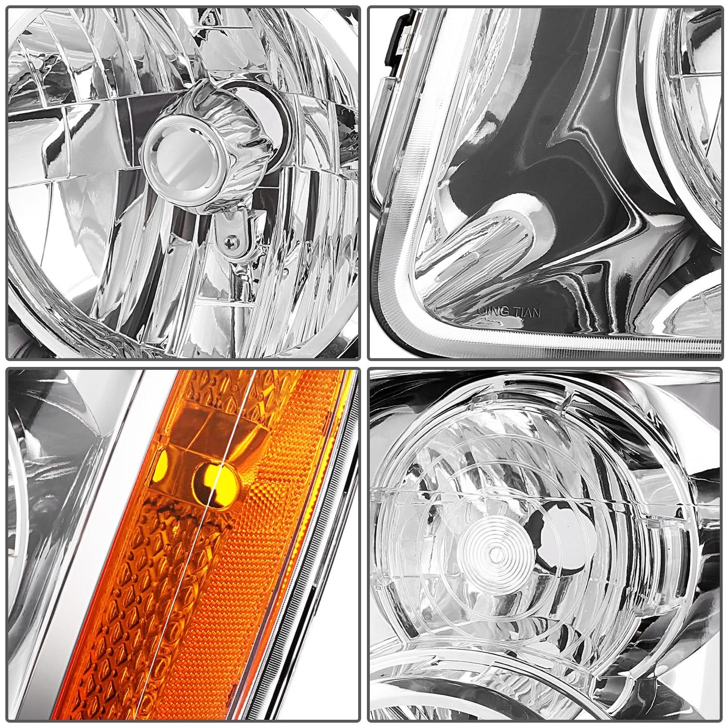 07-14 GMC Yukon Chrome Amber Headlights H13 High Low 194 Side Marker