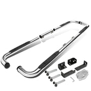 Universal 3 Inch Round 90 Degree Nerf Bar Step Bar Silver