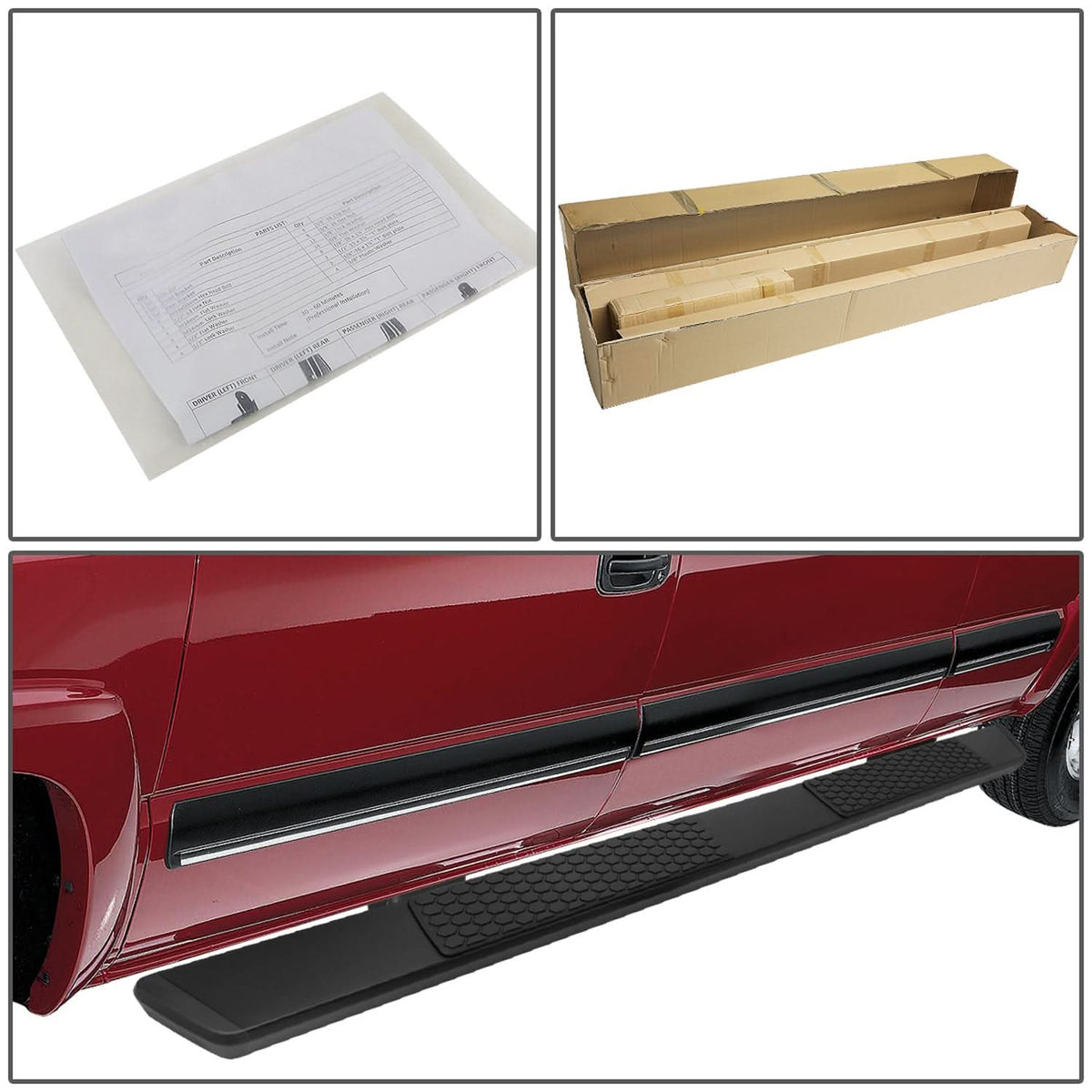 15-20 Ford F-150 / 17-20 F-250 F-350 Crew Cab 5.5" Nerf Bars Black
