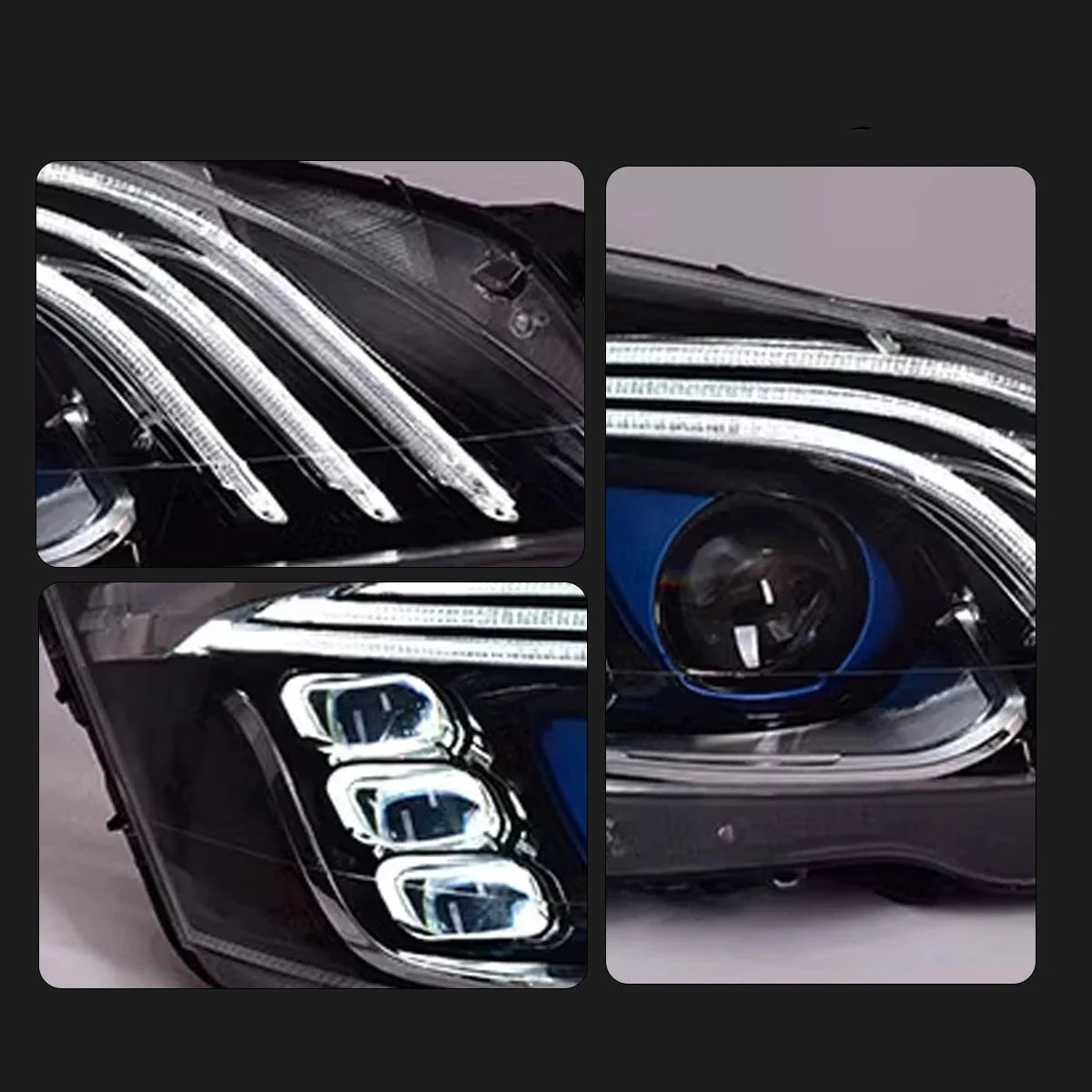 Mercedes-Benz S-Class W221 LED Headlight Assembly with DRL, Sequential Turn Signal & High / Low Beam 2006 - 2013