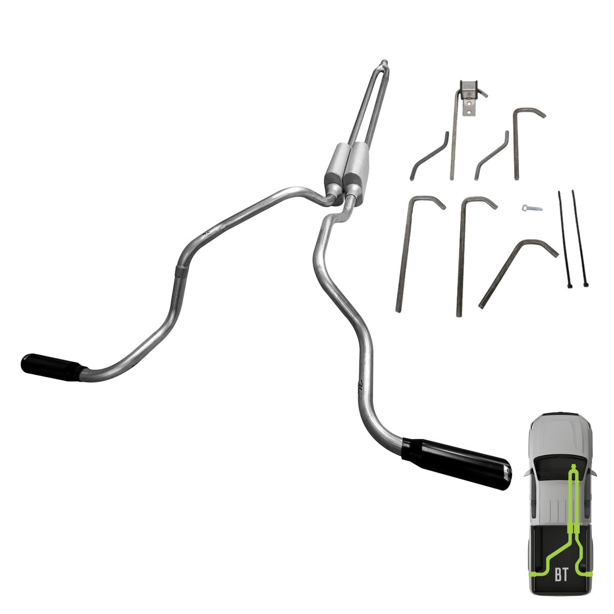 Suburban/Tahoe/Avalanche, 2007-2014, 5.3L, Weld/on - MPI Exhaust Cat-Back Dual Exhaust Kits