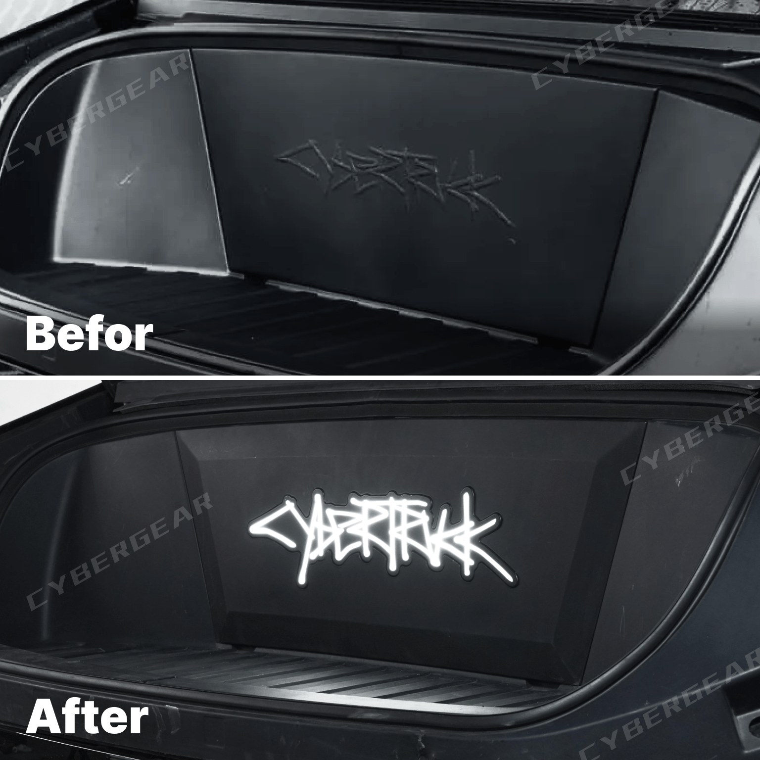 Cybertruck Frunk Accent Light Animated LED Lettering