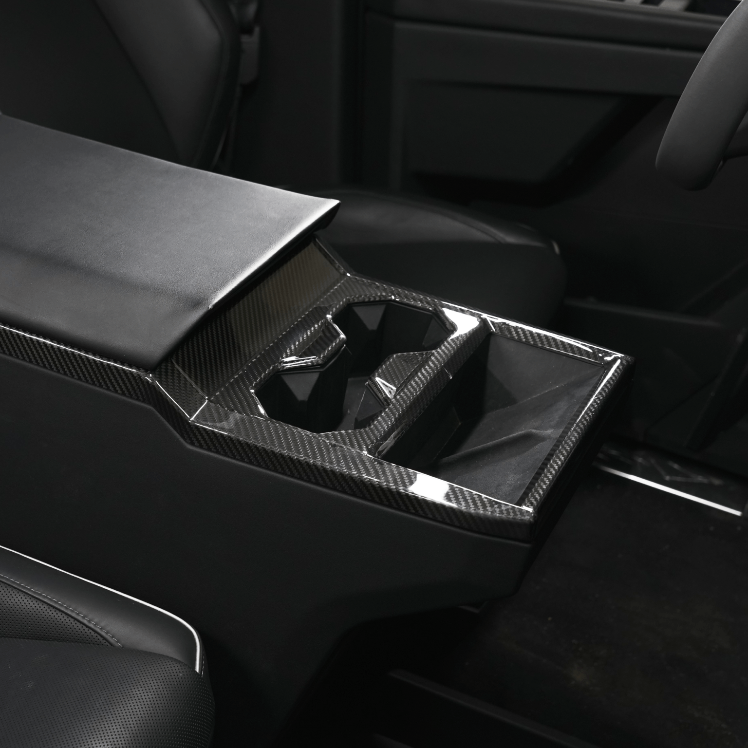 [Real Carbon Fiber] Front Drain Cup Panel For Cybertruck (Glossy/Matte)