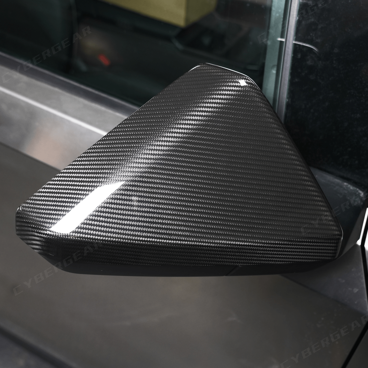 [Real Carbon Fiber] Side Mirror Cover Glossy Dry Carbon For Cybertruck