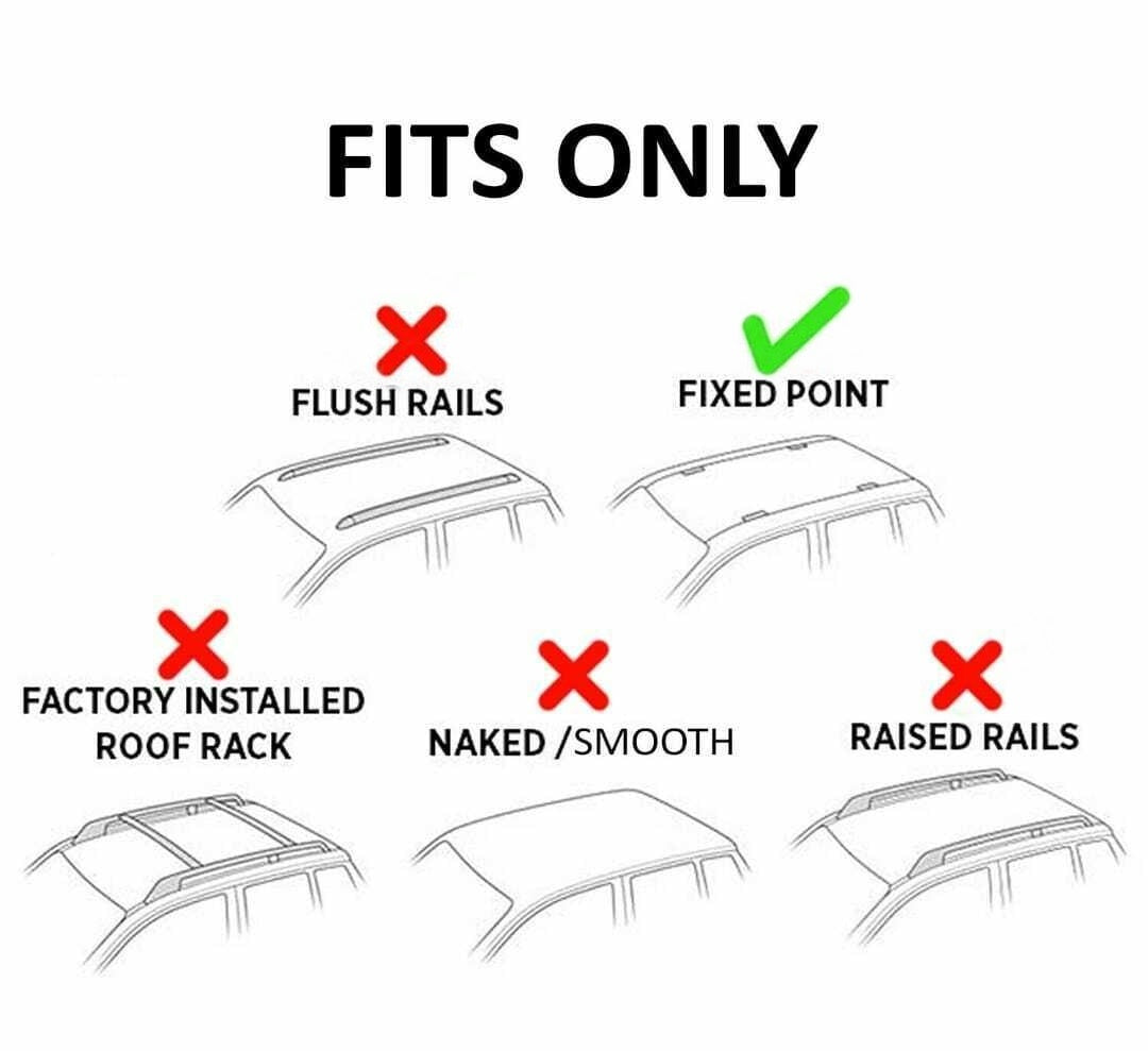 For Opel Corsa E 2014-2019 Roof Rack Cross Bars Fix Point, Black
