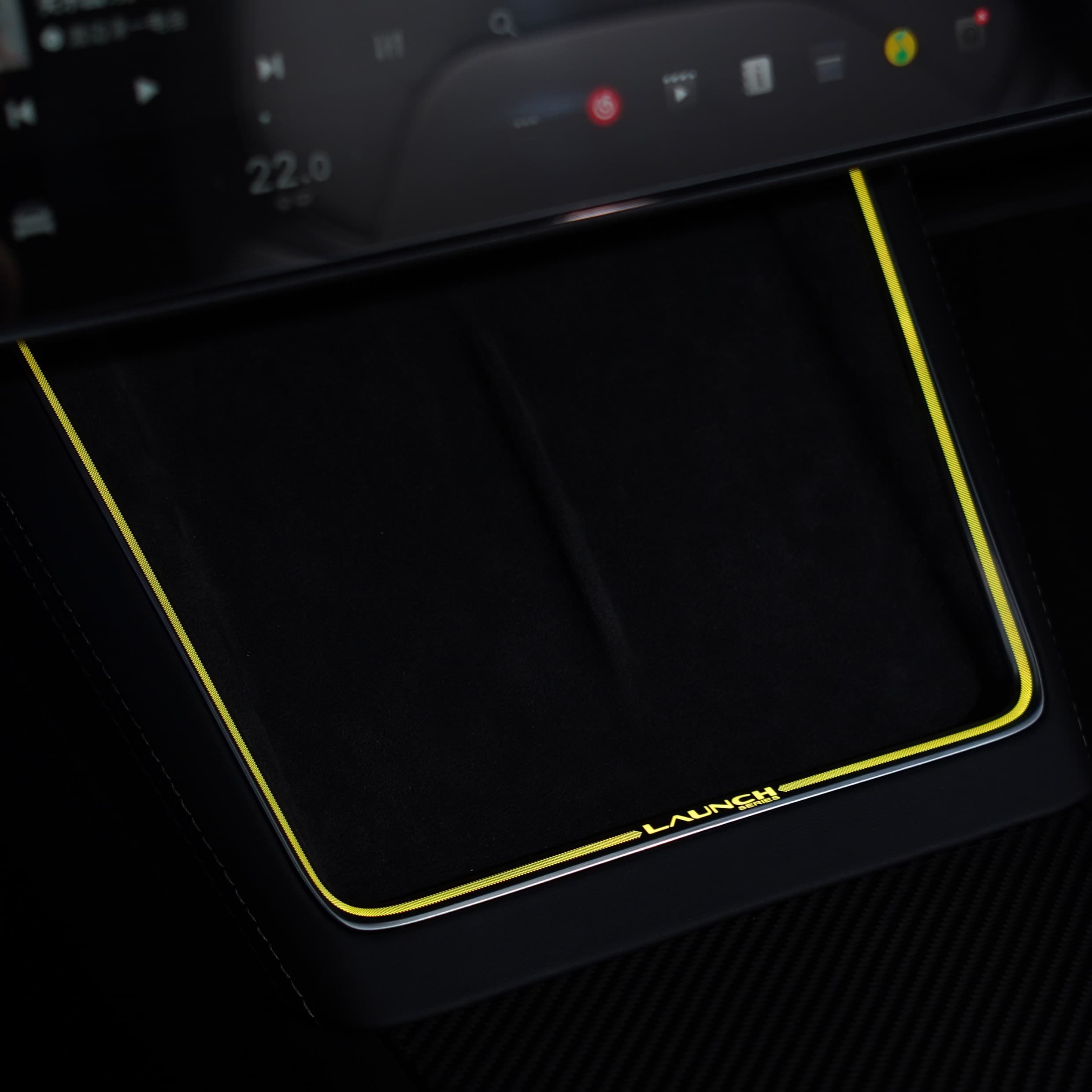Laser-Carved Ambient Light for Model Y Juniper / YL Wireless Charging Port | TESERY