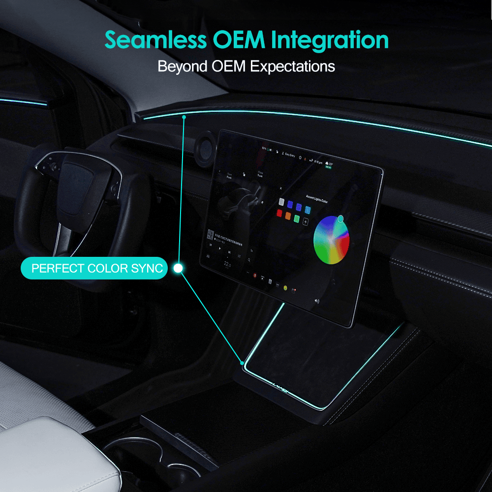 Laser-Carved Ambient Light for Model Y Juniper / YL Wireless Charging Port | TESERY