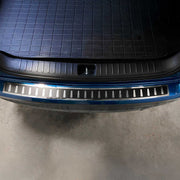 2019-2021 Hyundai Tucson Rear Bumper Guard Carbon Foiled & Stainless Steel Silver