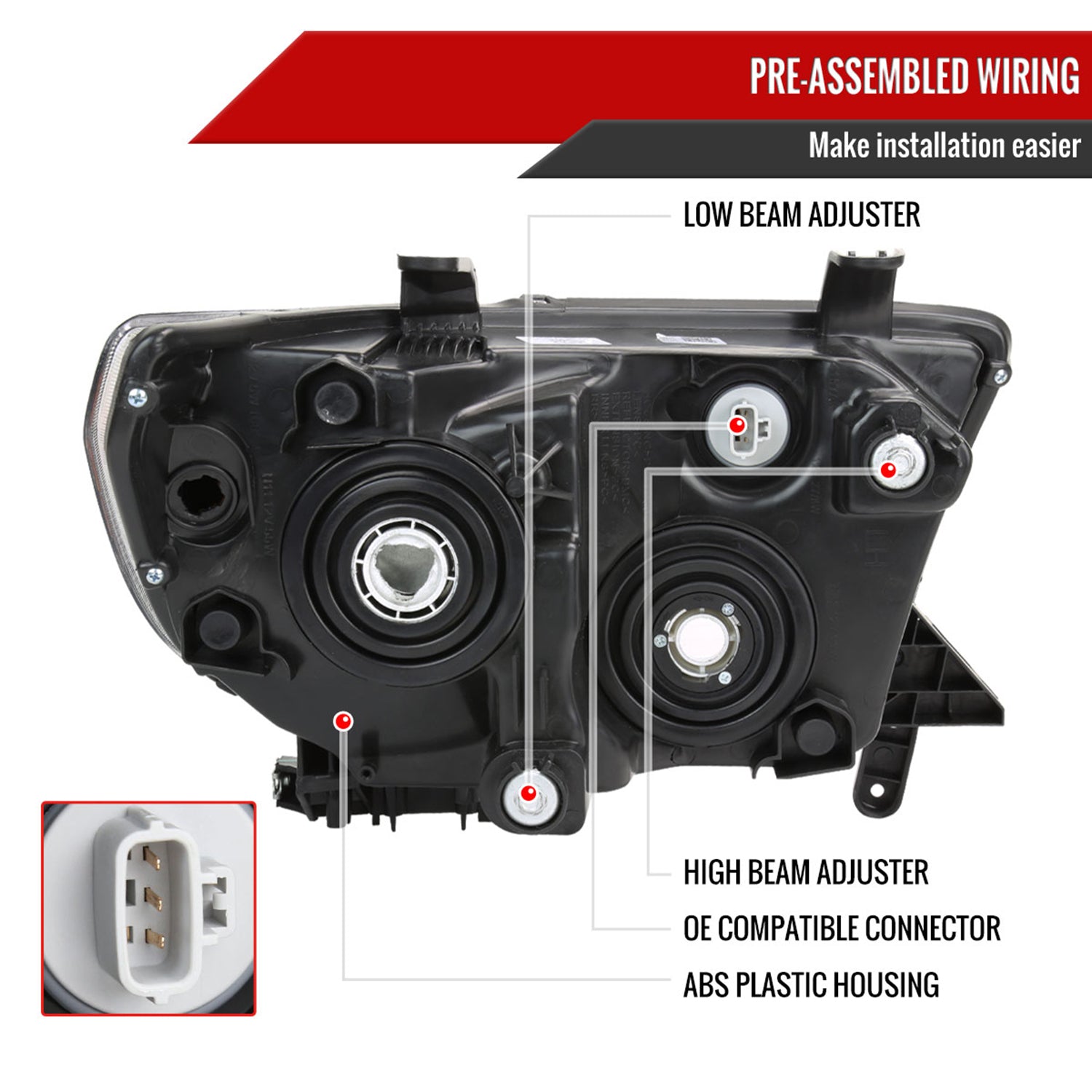 2007-2013 Toyota Tundra/ 08-2017 Sequoia Retro LED Headlights LED Signal Chrome