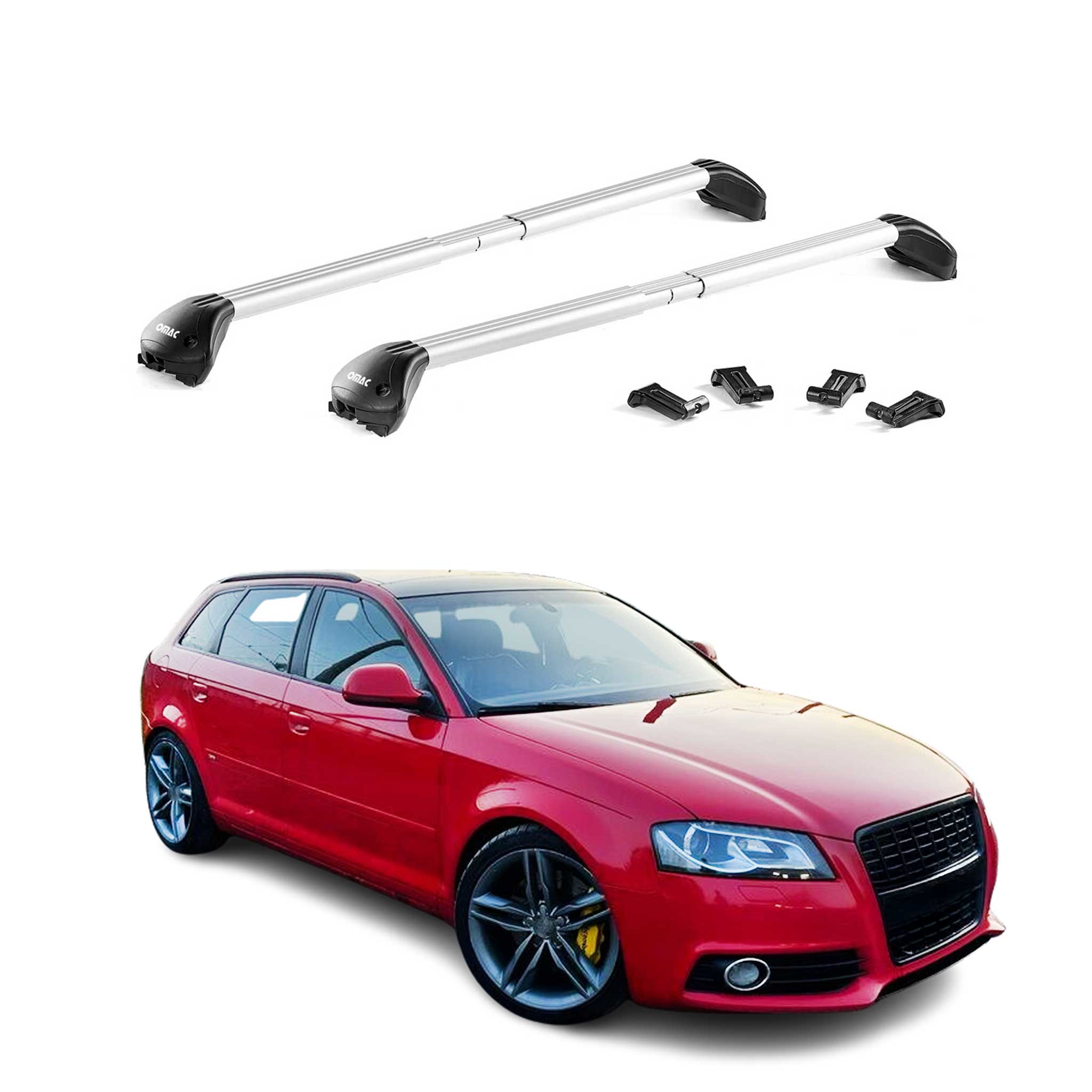 2006-2013 Audi A3 Quattro A3 Roof Rack Cross Bars Carrier Black