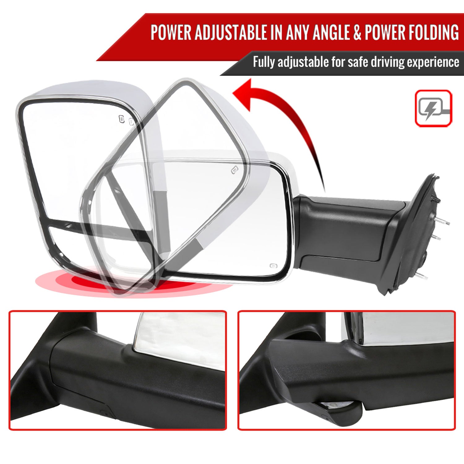 2013-2017 Dodge RAM 1500/2500/3500 Auto-Fold Heated & Manual Towing Mirrors