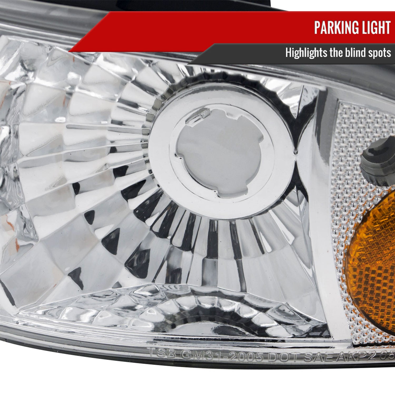 1991-1996 Chevy Caprice / Impala Factory Headlights Corner Signal Chrome