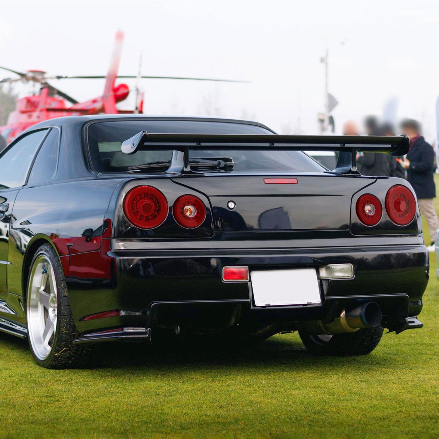 1999-2002 Nissan Skyline GT R34 JDM Red LED Tail Lights Chrome/Red Lens