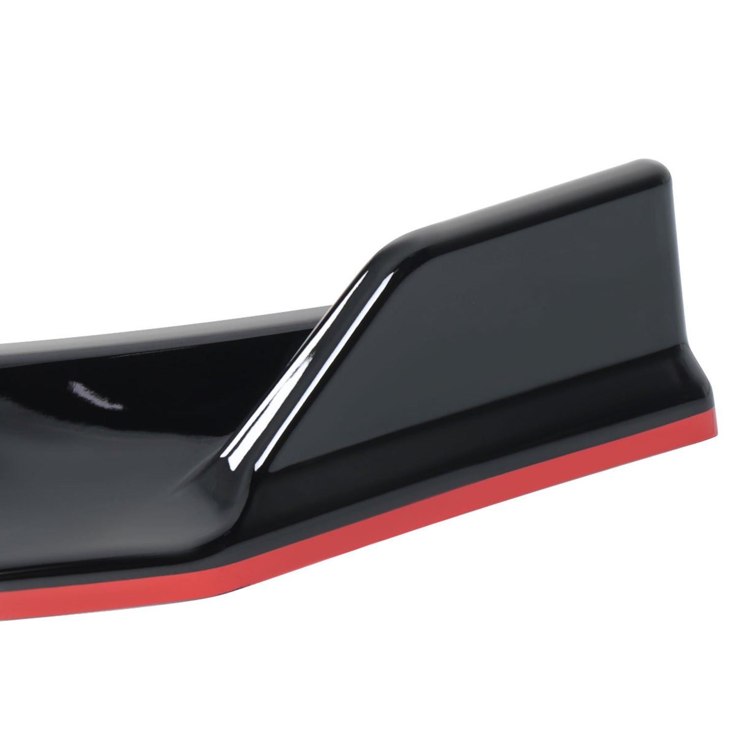 2014-2017 VW Golf Glossy Black/Red Trim 3Pcs Front Bumper Lip Splitter Kit