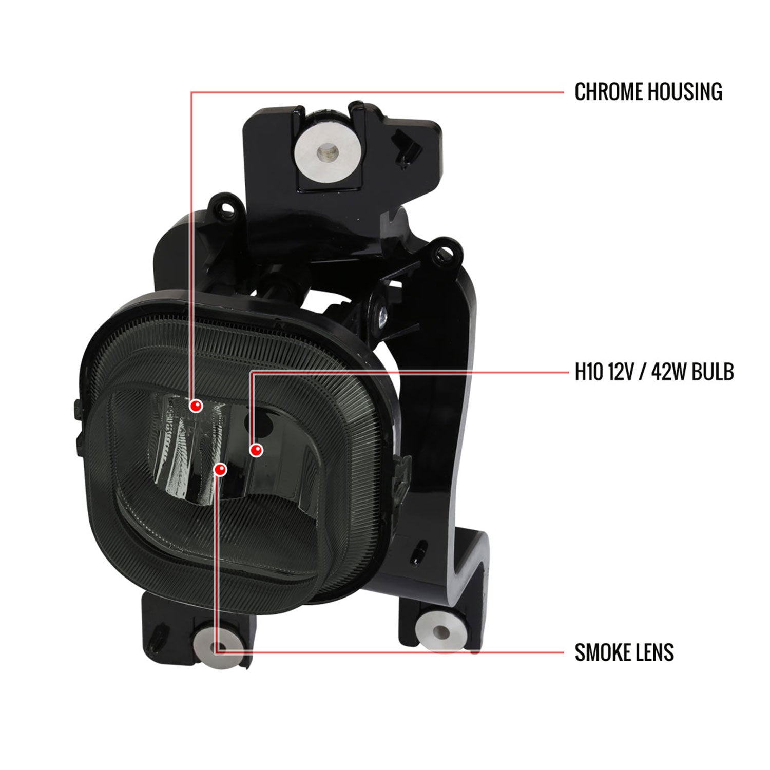 2008-2010 Ford F-250/350/450/550 Super Duty Fog Lights & Switch Chrome/Smoke