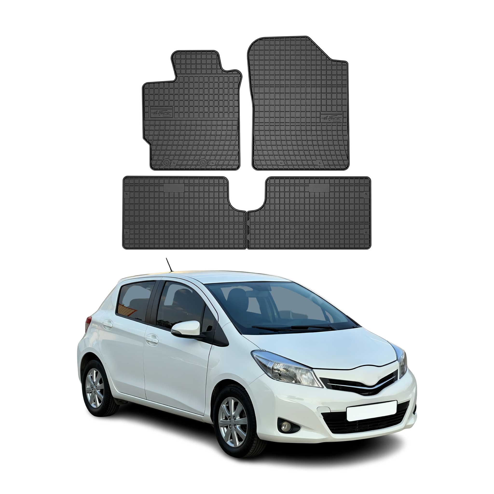 2013-2020 Toyota Yaris Floor Mats Liners Full Set All Weather Rubber Black