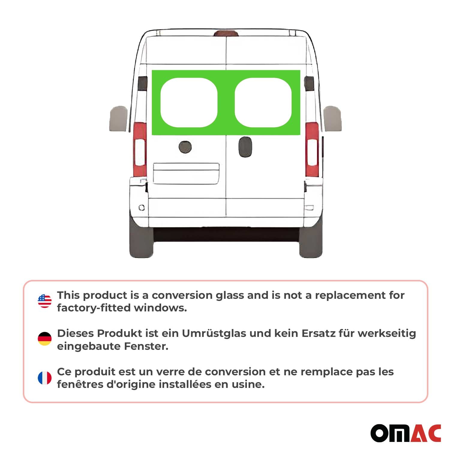 Window Glass for Ram Promaster 2014-2021 L1 L2 L3 L4 Barn Door Right / Left 1 PC