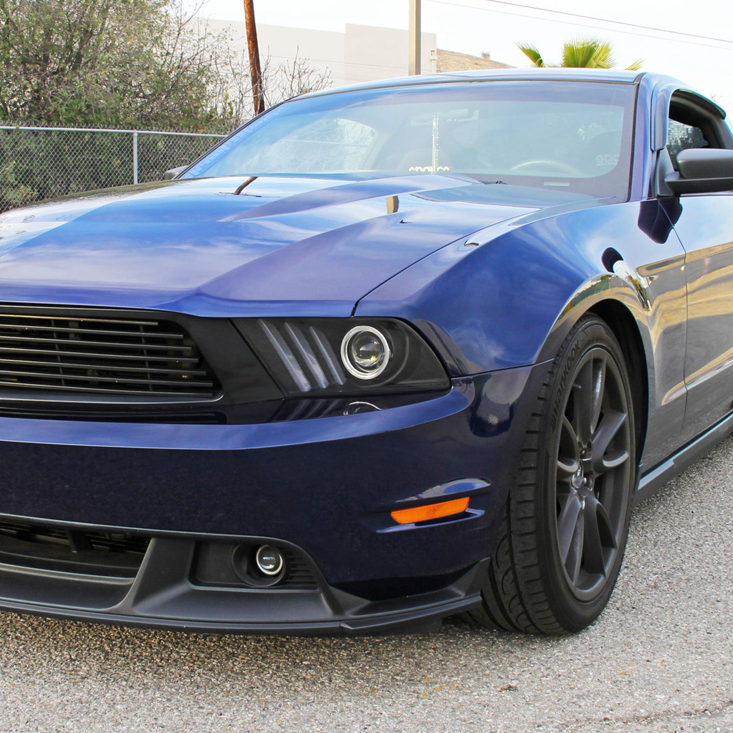 2010-2014 Ford Mustang LED Bar Projector Headlights Turn Signal Lights Black