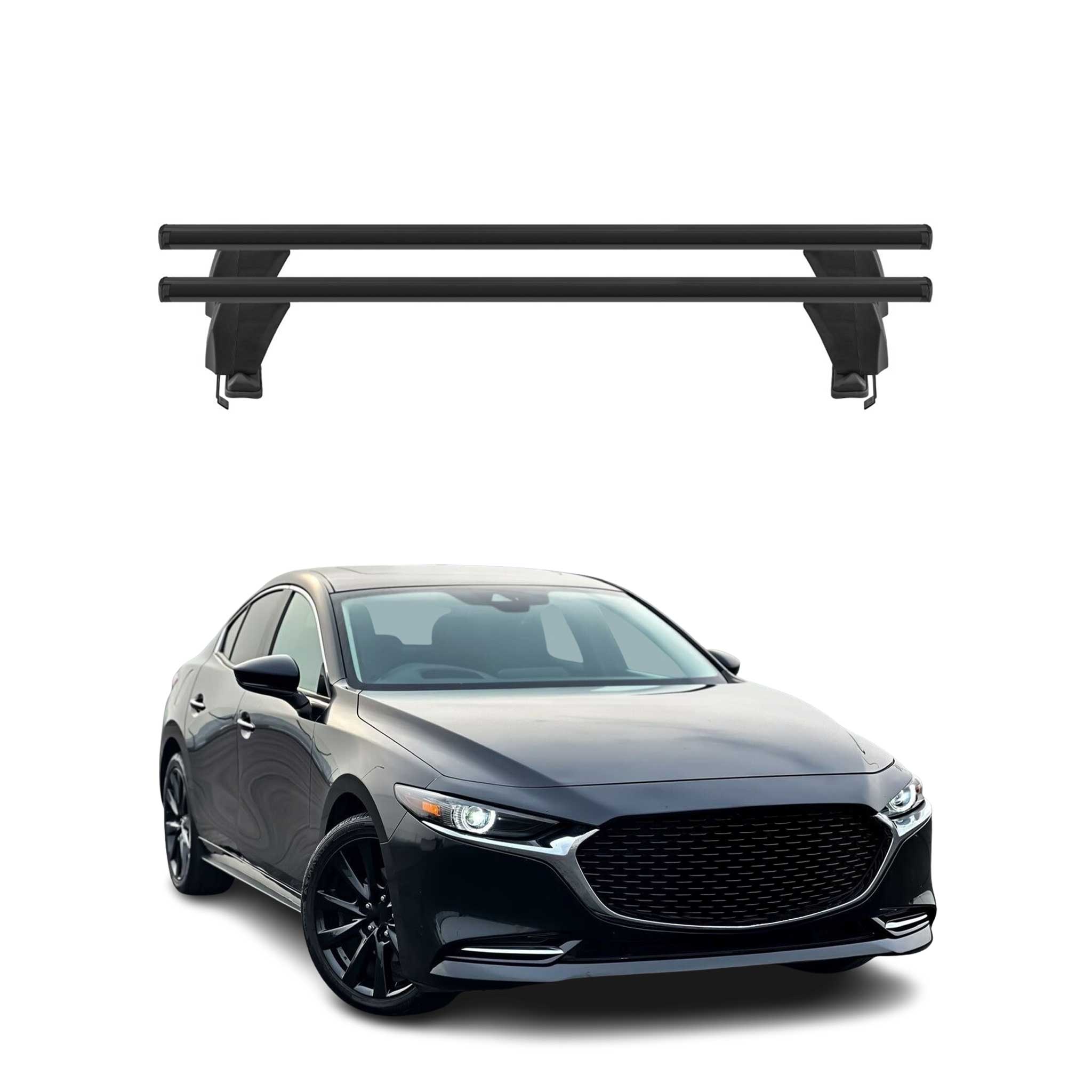 2019-2025 Mazda 3 Hatchback Roof Rack Cross Bars Black
