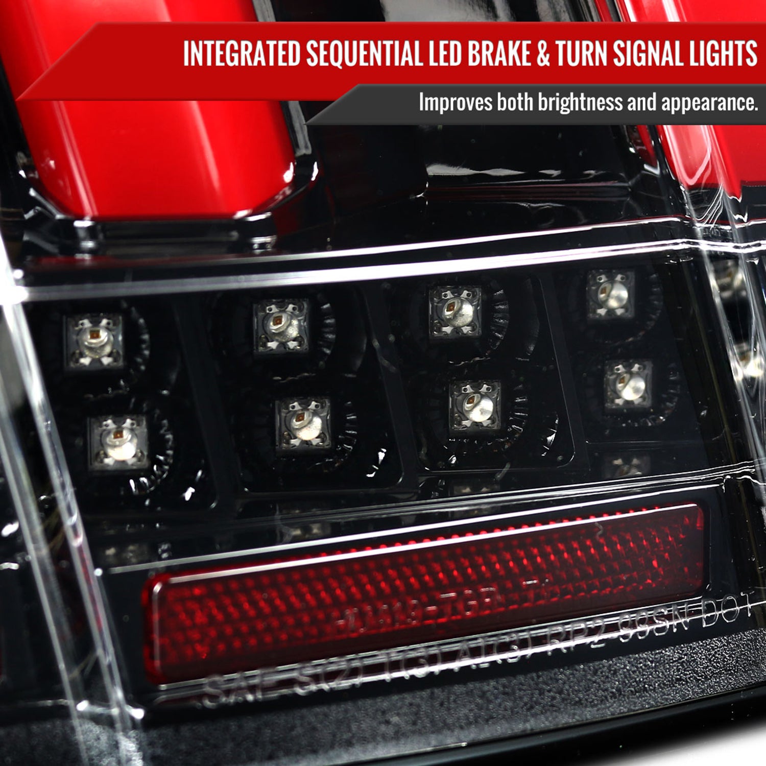 1999-2004 Ford Mustang Sequential LED Tail Lights Jet Black/Clear Lens