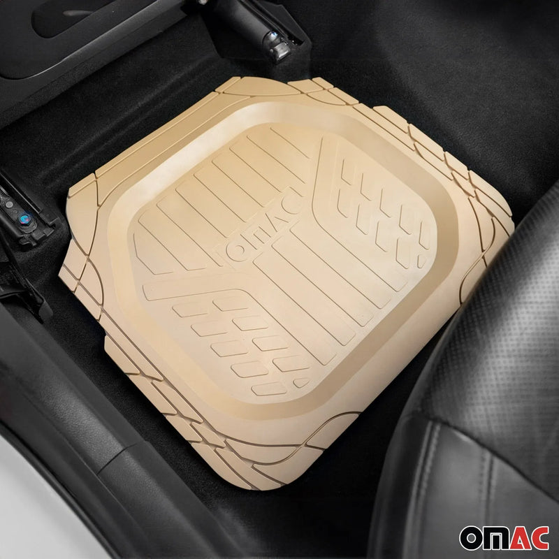 Dodge Heavy Duty Trim to fit Floor Mats Liner Tan All Weather 4Pcs