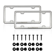 ILLINOIS Print License Plate Frame Tag Holder Chrome S. Steel Set 2 Pcs.
