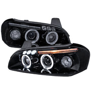 2000-2001 Nissan Maxima Dual Halo Projector Headlights Glossy Black/Smoke Lens