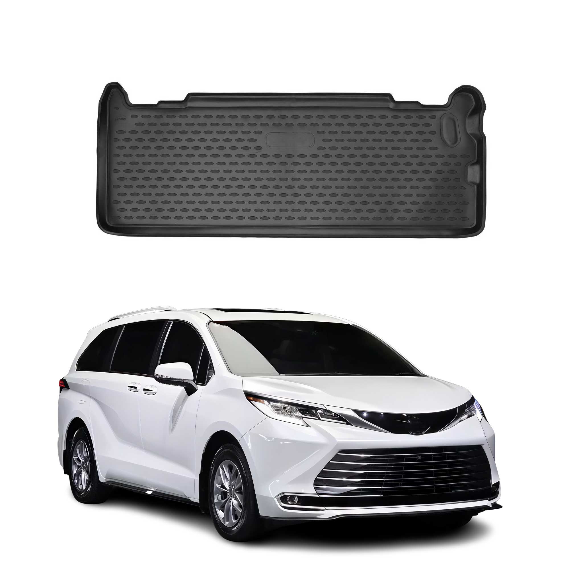 2021-2025 Toyota Sienna Cargo Liner Trunk Mat All Weather Behind 3rd Row Black