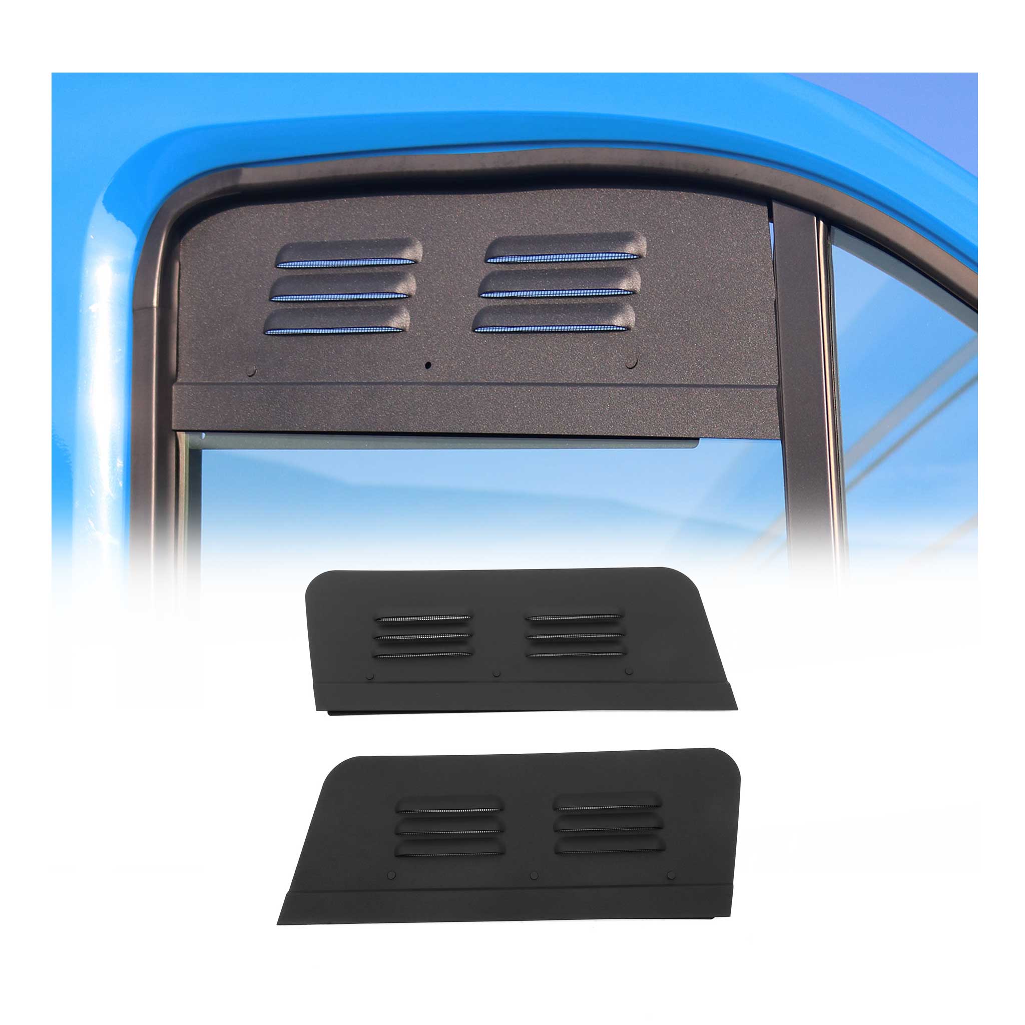 2015-2025 Ford Transit Car Ventilation Window Air Vent Aluminium Black 2Pcs