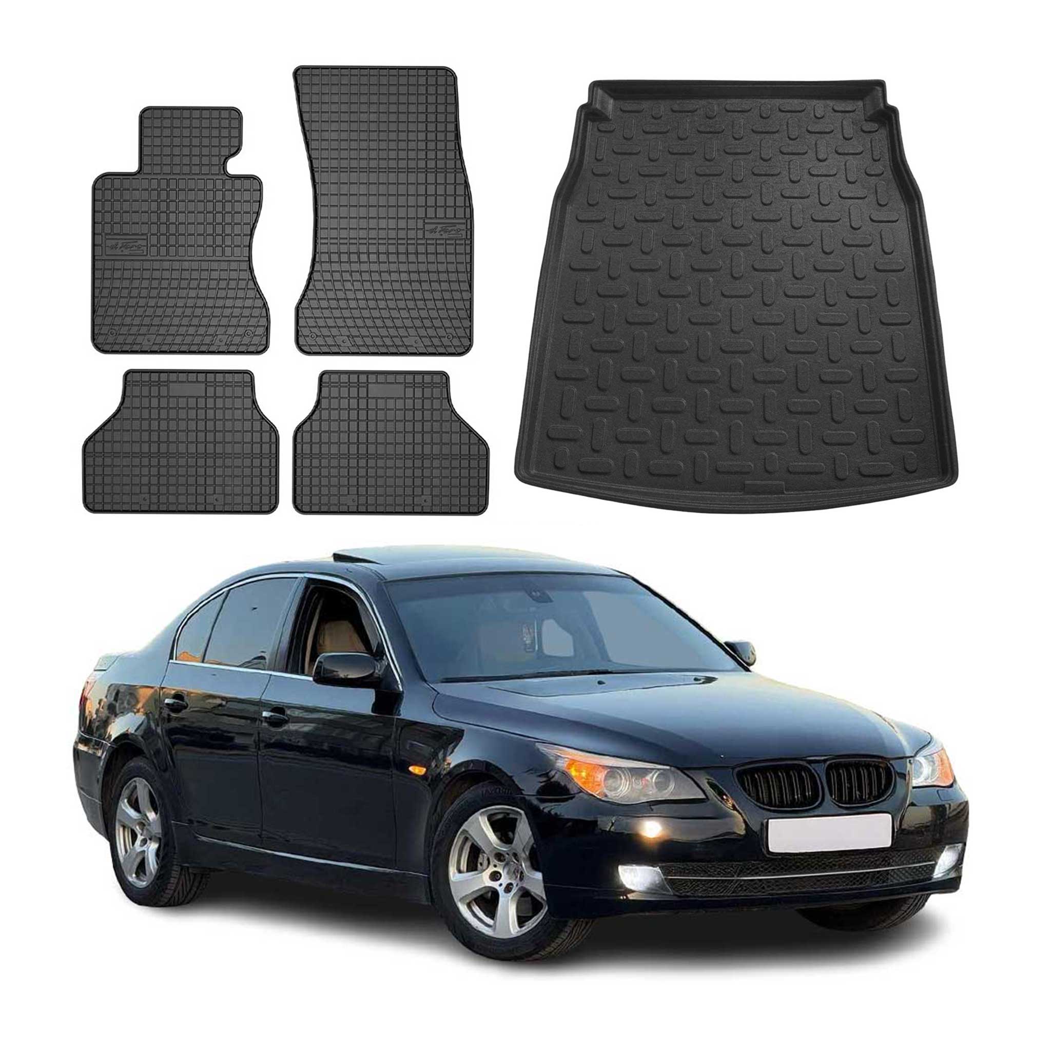2006-2010 BMW 5 Series E60 / M5 Sedan Floor Mats & Cargo Liner Full Set All Weather