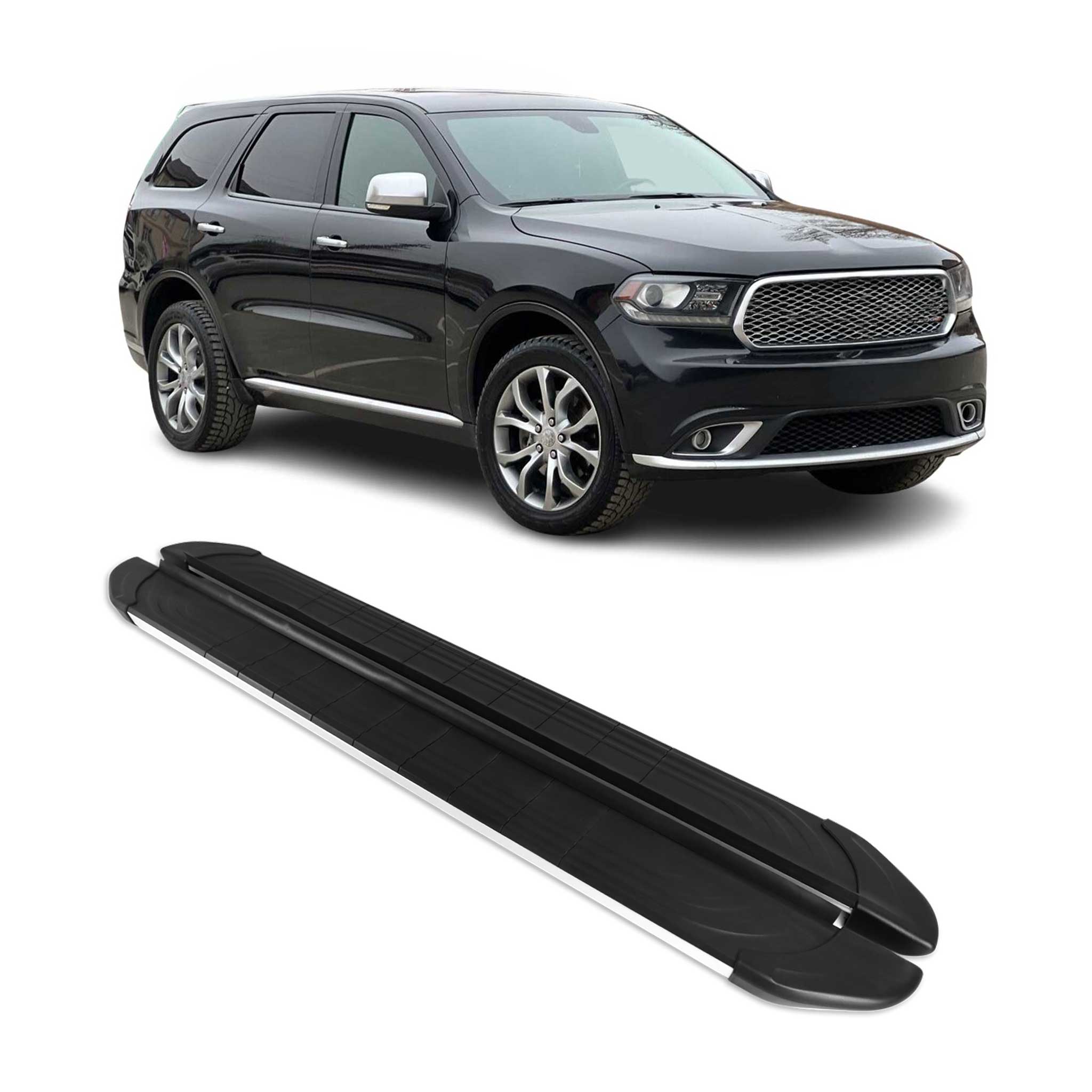 2011-2025 Dodge Durango Side Step Running Board Nerf Bar Silver Black 2x