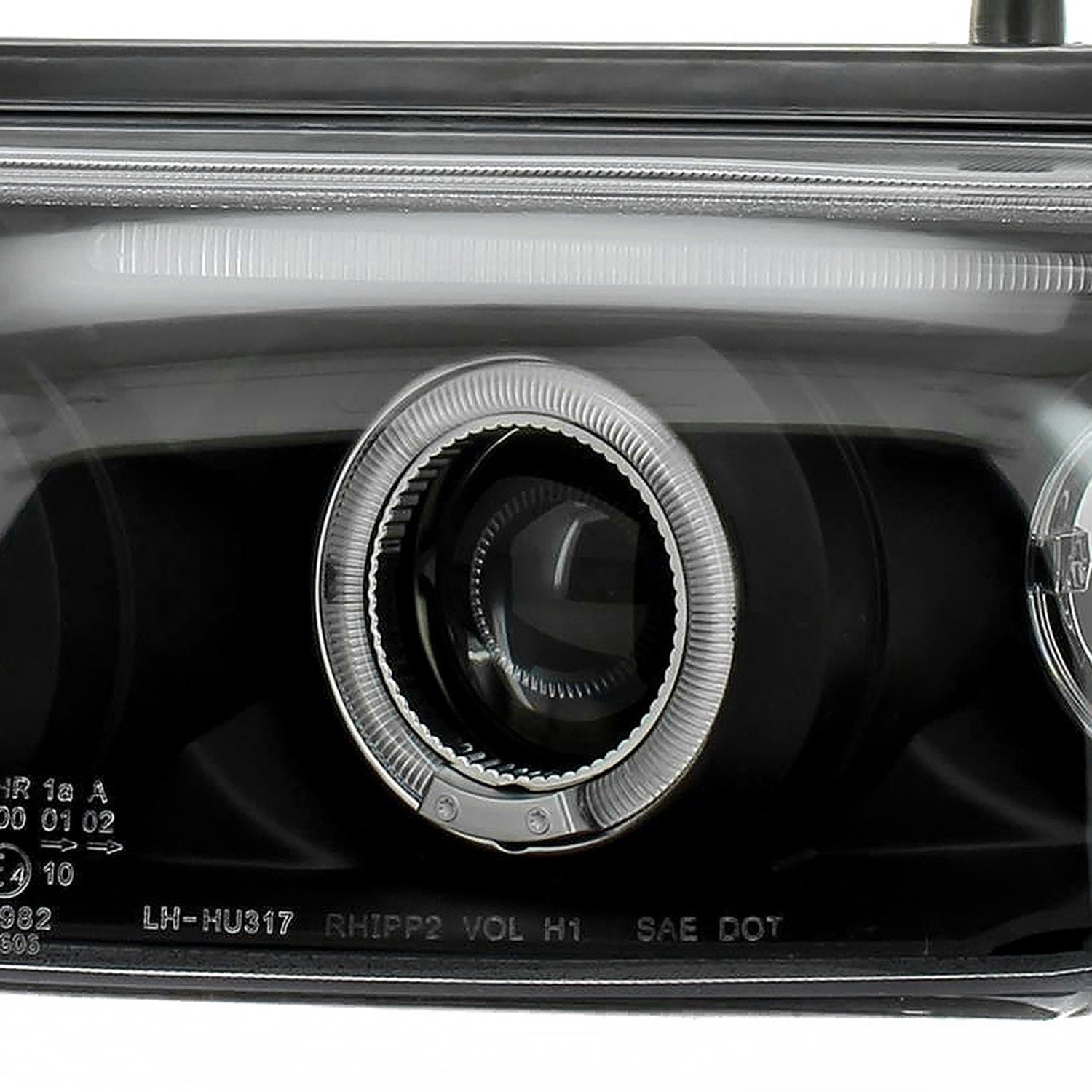 1997-2000 VW Passat Dual Halo Projector Headlights Matte Black/Clear Lens