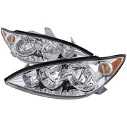 2005-2006 Toyota Camry Factory Crystal Headlights Amber Reflector Chrome/Clear