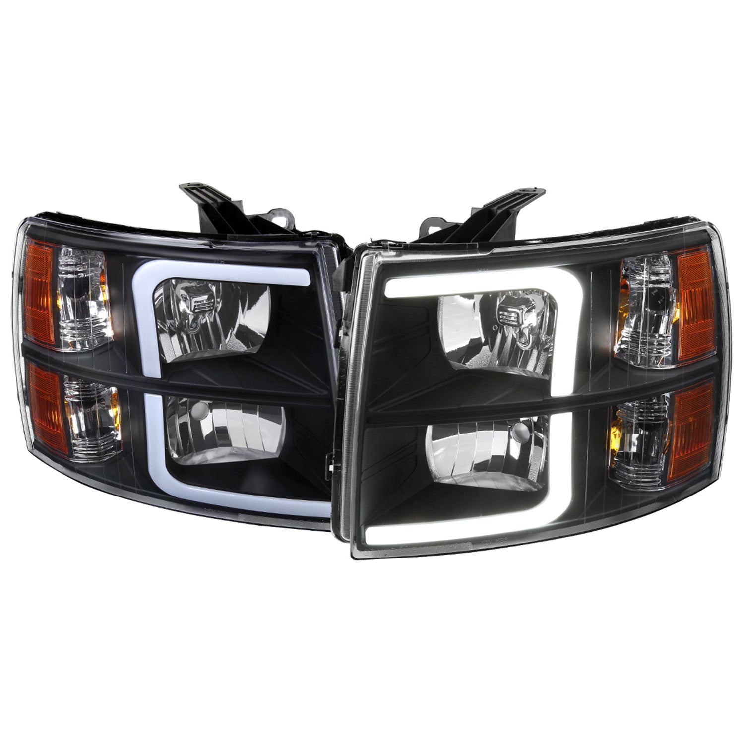 2007-2013 Chevy Silverado 1500 2500HD 3500HD LED Headlights Amber Reflector