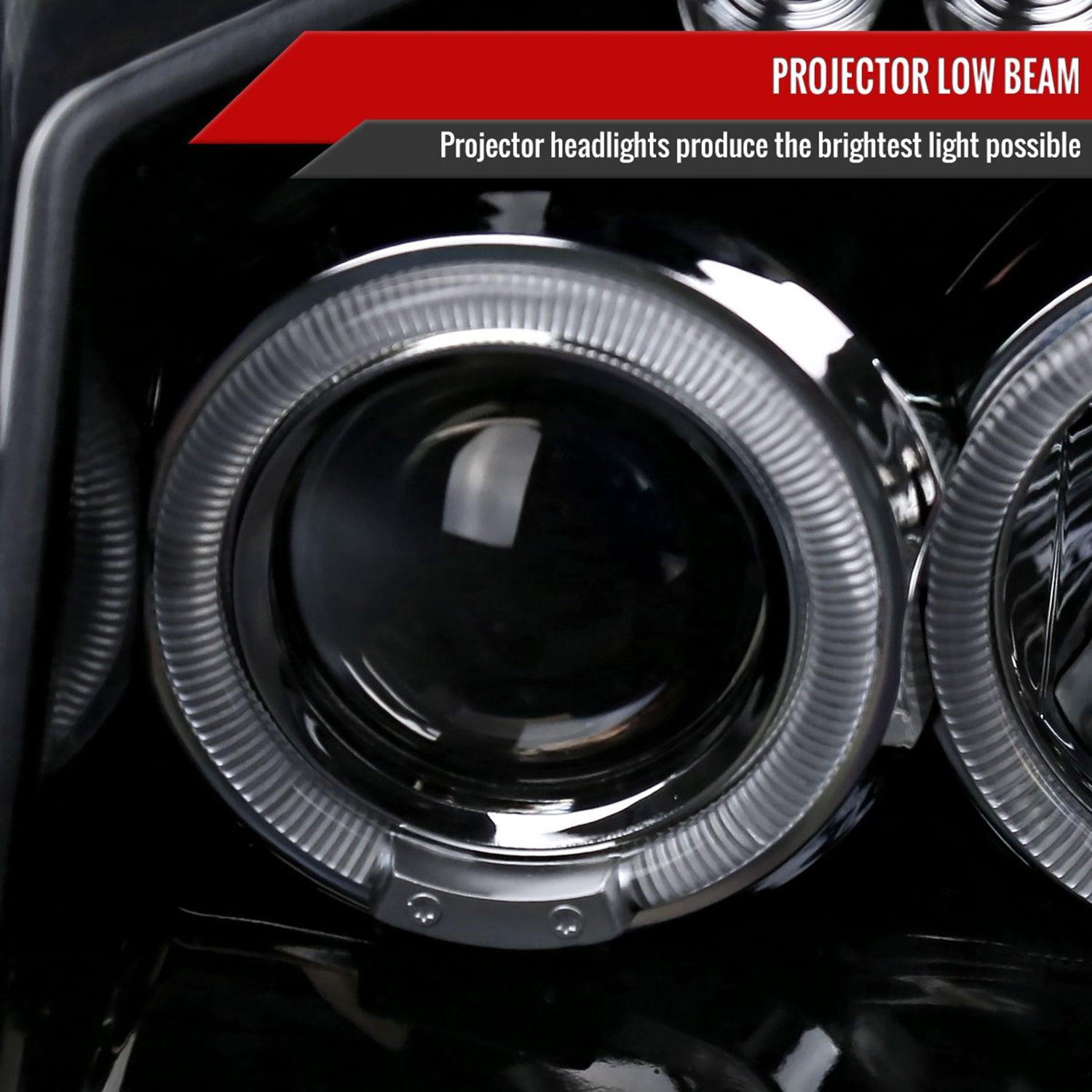 2001-2004 Nissan Frontier Dual Halo Projector Headlights Glossy Black/Smoke