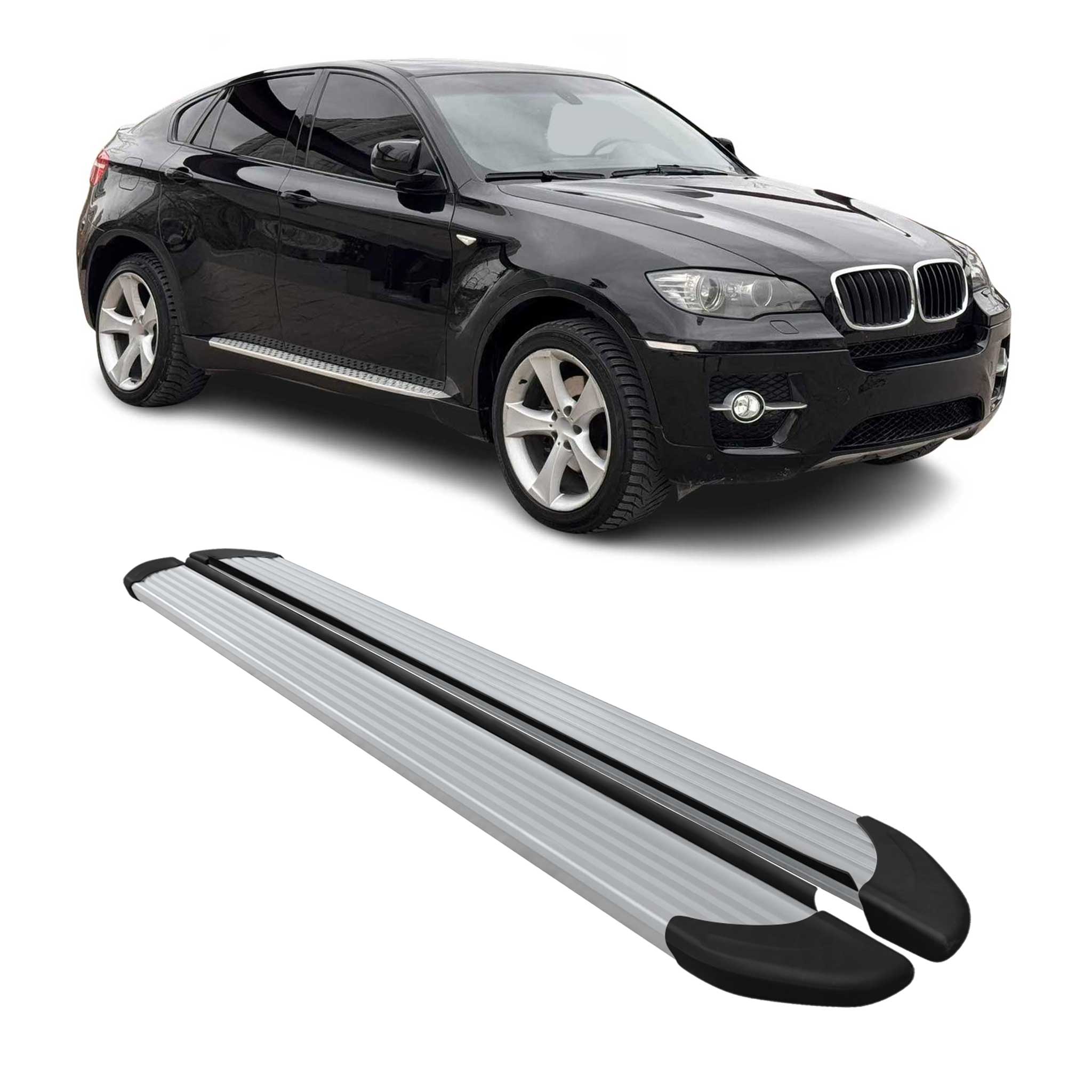 2008-2014 BMW X6 E71 Running Boards Side Steps Silver