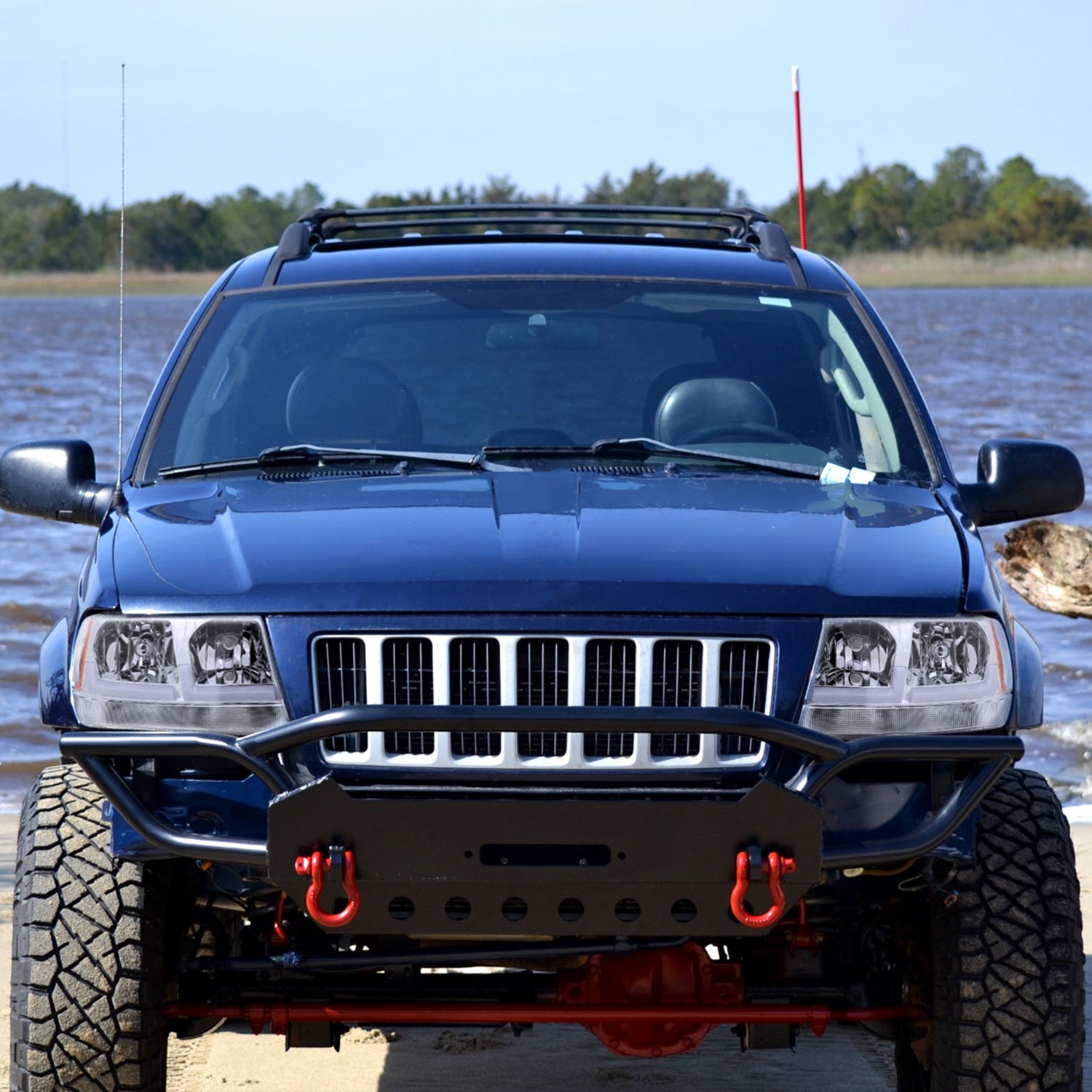 1999-2004 Jeep Grand Cherokee Factory Dual LED Bar Headlights Chrome/Clear